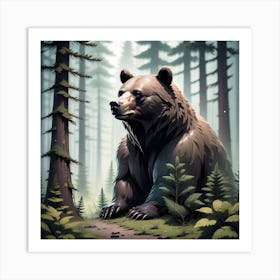 Bear In The Forest 21 Art Print