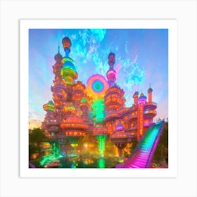 Disney World At Night Art Print