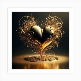 Gold Heart Art Print