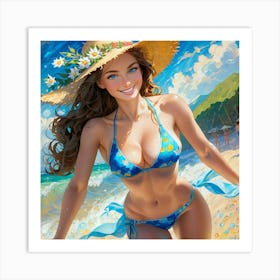 Beach Girl yr Art Print