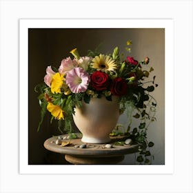 Flower Arrangement In A Vase Art Print