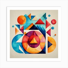 Generate An Image Utilizing Fundamental Geometri 1 Art Print