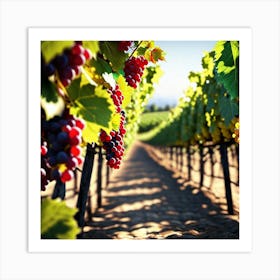 Grapes In A Vineyard 3 Art Print