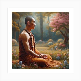 Buddha In The Forest 3 Art Print