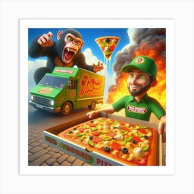 Pizza Delivery Man 1 Art Print