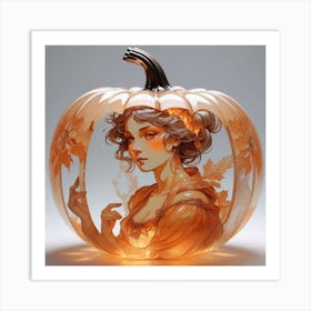 Carved Halloween Pumpkin Art Print