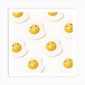 Happy Fried Eggs Art Print