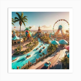 Sunrise at the theme Park Art Print