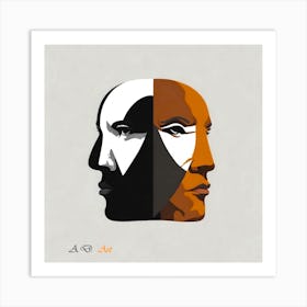 The Human Skins -A Minimal Double Face Design Art Print