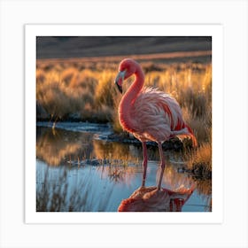 Flamingo At Sunset 8 Art Print