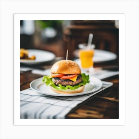 Hamburger On A Plate 12 Art Print