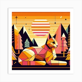 Twitch Low Poly Cat Art Print