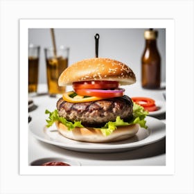 Hamburger On A Plate 59 Art Print