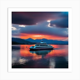 Sunset On A Ferry 23 Art Print