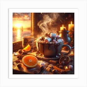 Hot Chocolate With Marshmallows Art Print