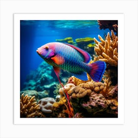 Colorful Parrot Fish Art Print