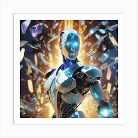 Futuristic Female Robot Art Print