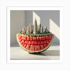 city on watermelon Art Print