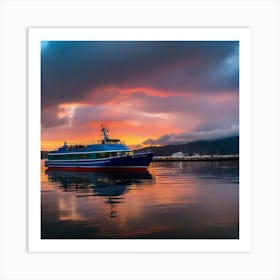 Sunset On A Boat 6 Art Print