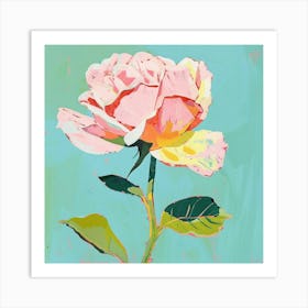 Rose 7 Square Flower Illustration Art Print