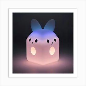 Cute Bunny Night Light Art Print