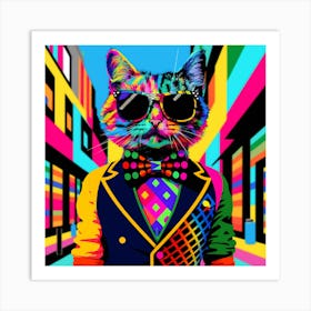 Cat In A Suit 1 Art Print