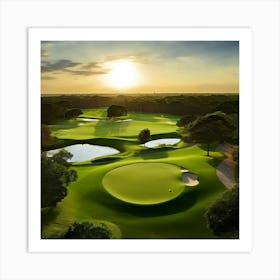 Sunset Golf Course 2 Art Print