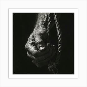 Hand Holding A Rope Art Print