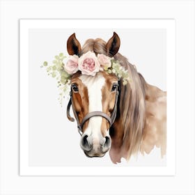 Floral Horses 1 Art Print