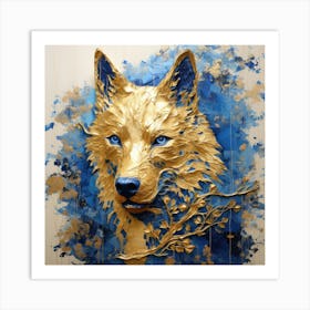 Gold Wolf Art Print