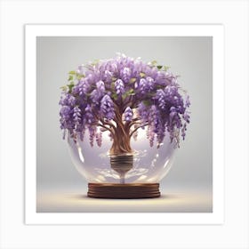 Wisteria tree inside of Bulb light 1 Art Print
