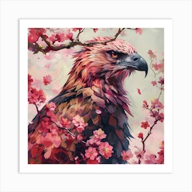 Eagle In Cherry Blossoms 2 Art Print