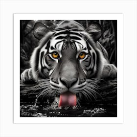 White Tiger Art Print