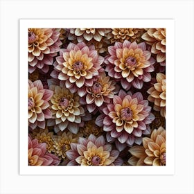 Blooming Dahlias Art Print