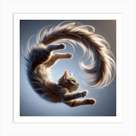 Cat Flying Art Print