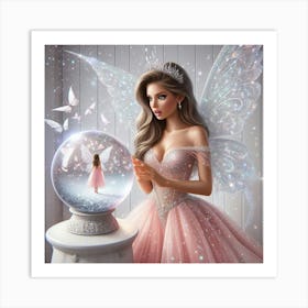 Fairy Princess & the Snow Globe 5 Art Print