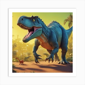 Dinosaurs In The Jungle Art Print