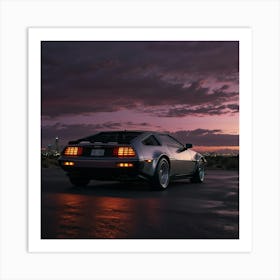 Back To The Future Delorean 1 Art Print