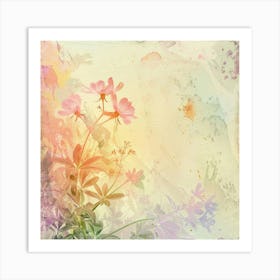 Watercolor Floral Background Art Print