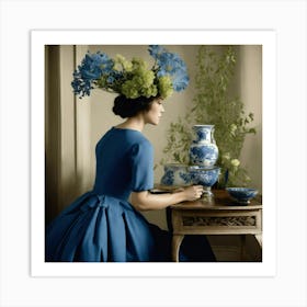 Lady In Blue Art Print