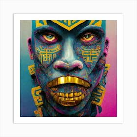 Man With A Blue Face Art Print