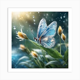 Butterfly In The Rain Art Print