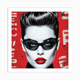 Woman With Red Lipstick Art Print