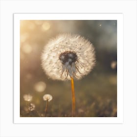 A Blooming Dandelion Blossom Tree With Petals Gently Falling In The Breeze 1 Art Print