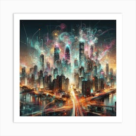 Futuristic Cityscape lighting Art Print