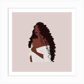 Woman With Curly Hair Art Print