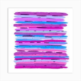 Abstract Painting in Purple Stripes Art Print
