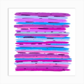 Abstract Painting in Purple Stripes Affiche