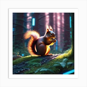 Squirrel In The Forest 304 Art Print