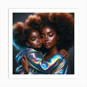 Ebony Mother And Daughter Art Print